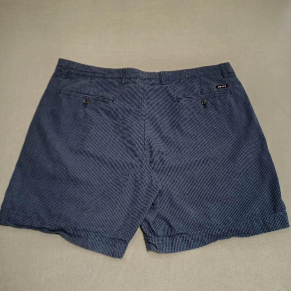 Chaps‎ Shorts Mens 42 Navy Summer NVY Seersucker Micro Check Cotton Flat Front